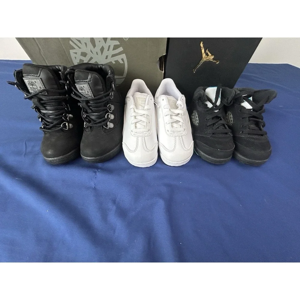 Lot Boys Shoes Nike Retro Air Jordan Timberland Field Boots‎ Puma Roma size 8 8c